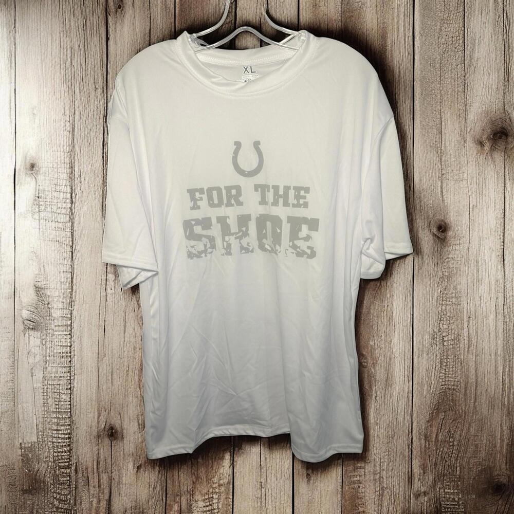 Indianapolis Colts‎ T-shirt “For The Shoe” white with gray letters Men’s Large